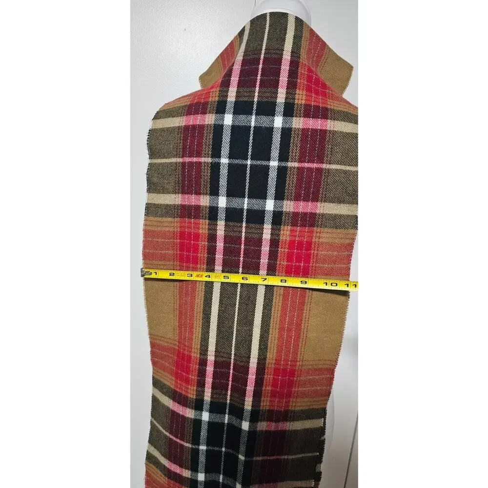 Cejon Scarf Womens Plaid Fringe Made in Italy Soft Acrylic Wrap Shawl 11x64